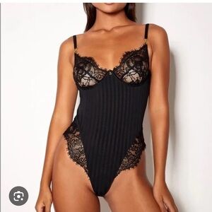 Gooseberry Intimates Black Bodysuit